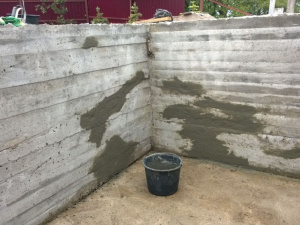 Гидроизоляция материалом ПОЛИАКВАТРОН холодных швов бетонирования стены углы